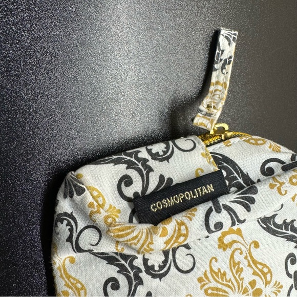 Cosmopolitan Cosmetic Makeup Travel Bag Black White Gold - Picture 3 of 9